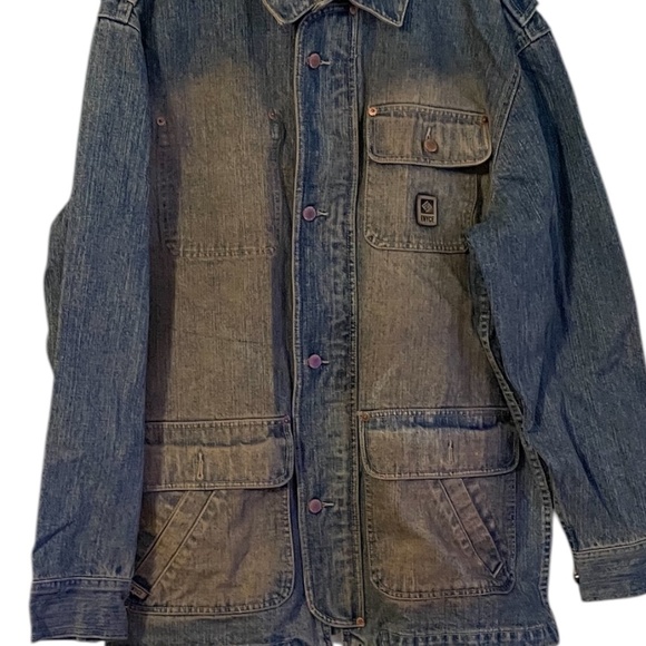 Enyce Men's Faded denim worker jacket with four front pockets. - Picture 5 of 15